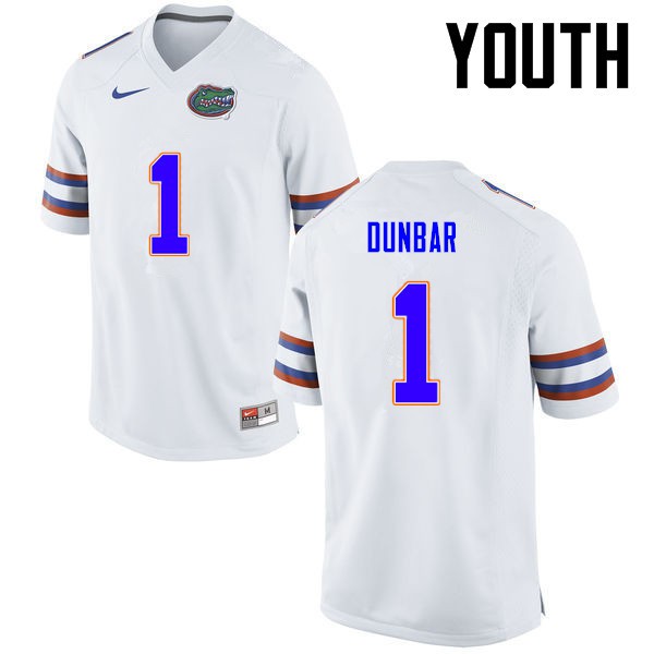 Florida Gators Youth #1 Quinton Dunbar College Football Jersey White
